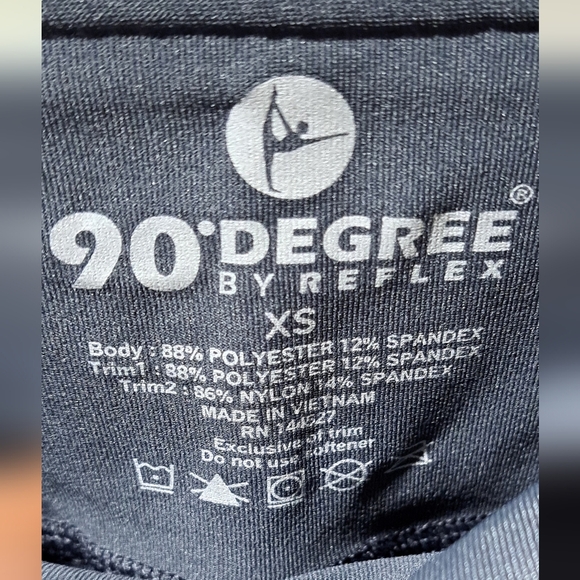 #059 Sz XS 90-Degree by Reflex Black/Gray Workout/Gym/Yoga Mesh Leggings - NWT - Picture 3 of 11